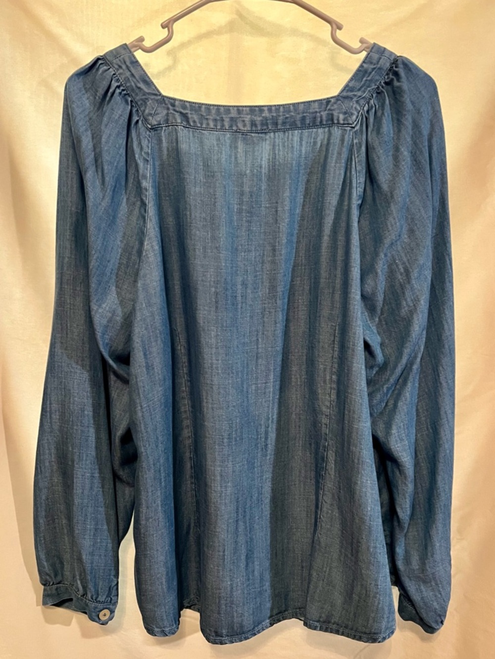 Talbots Blue Chambray Button-Front Blouse Size L - Picture 3 of 7